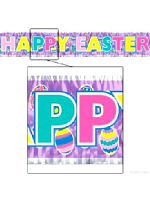 Happy Easter Banner Metallic Fringe