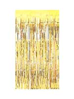 Foil Slashed Curtains Gold  