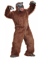 Brown Bear Plush Costume (Jumpsuit Hands Feet Mask)