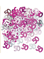 Birthday Glitz Pink - 50th Birthday Confetti