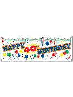 Happy  40th  Birthday Sign Banner