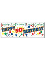 Happy  50th  Birthday Sign Banner