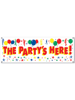 The Party's Here! Sign Banner