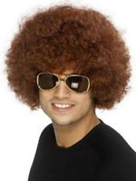 70s Funky Curly Afro Wig, Brown