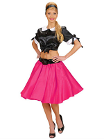 PINK SATIN SKIRTS WITH SEWN-IN PETTICOAT