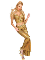 WOMAN SIZE GOLD HOLOGRAPHIC SEQUIN PANTS