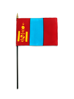 Mongolia medium hand flag 9" x 6"