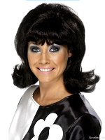 60's Lady Black Wig Flick up - Click for Colours