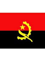 Angolan Flag 5ft x 3ft  With Eyelets For Hanging