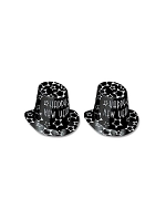 Black and Silver Happy New Year Cardboard Top Hat - 10