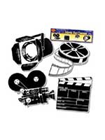 Black and White Movie Set Cutouts 