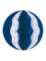Blue & White Tissue Ball Garland