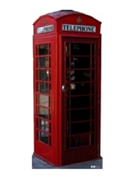 Classic Red Retro Phone Box. Cardboard Cutout