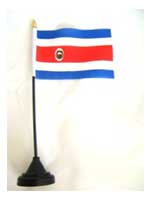 Costa Rica Table Flag with Stick and Base  