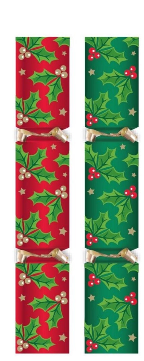 Red & Green Holly Design Cracker Content 1 (100)