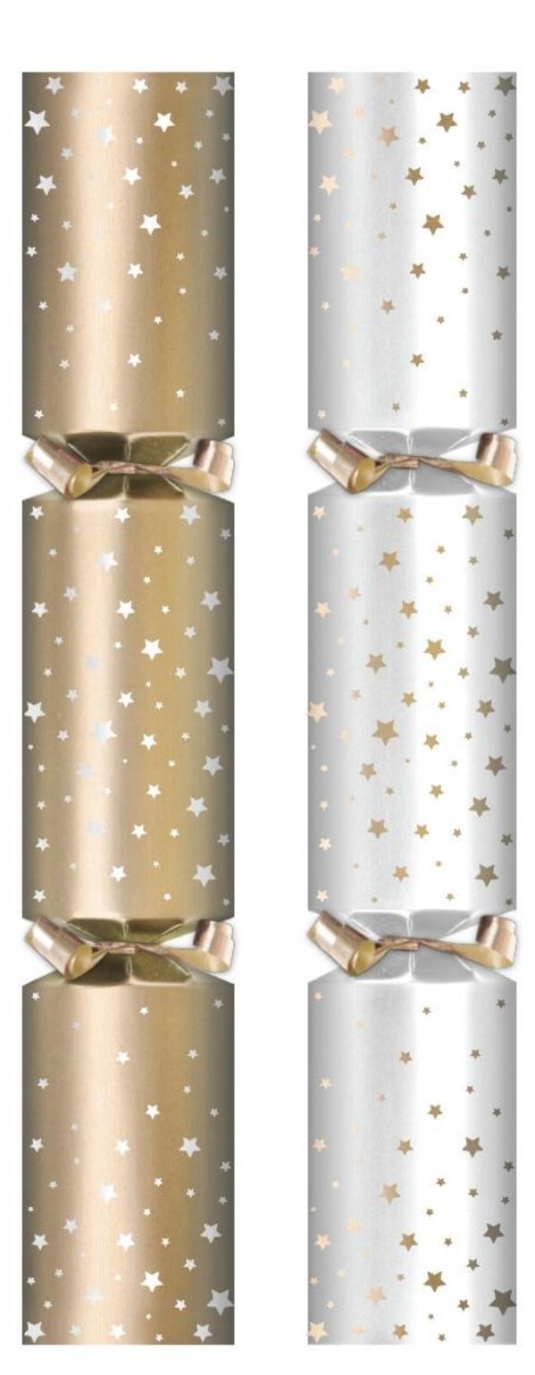 Gold and White Stars Design Cracker (50)