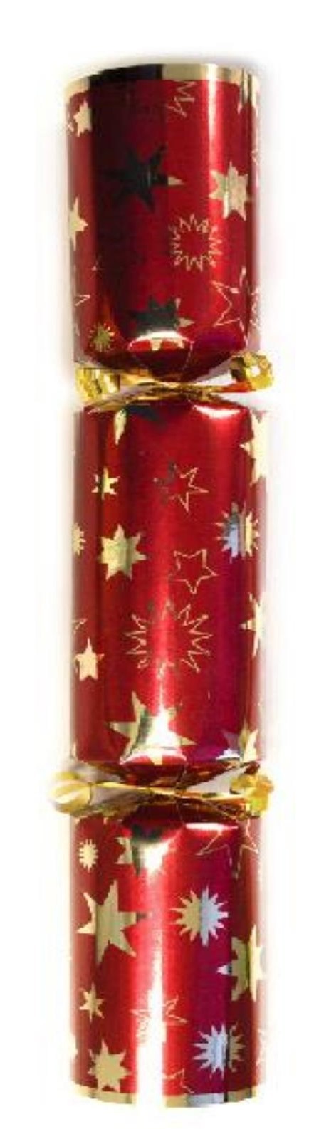 Red with Gold Stars Design Cracker (50)    