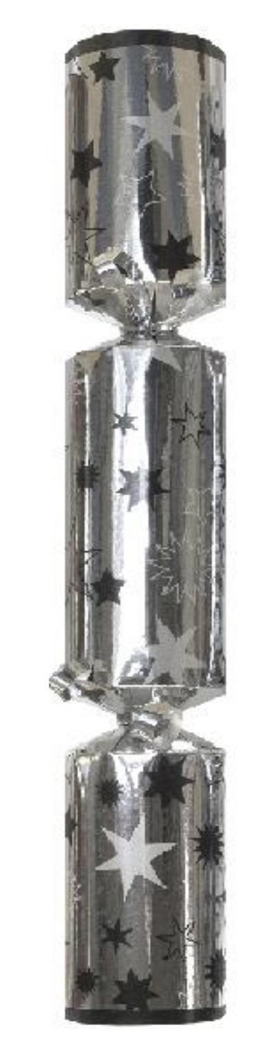 Silver with Black Stars Design Cracker (50)  