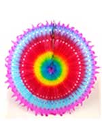 Decoration Big Sun Multi Coloured Honeycomb Hanging Fan