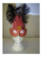 Deluxe Pink Eyemask With Glitter And Feathers (1)