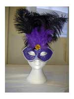 Deluxe Purple Eyemask With Glitter And Feathers (1)