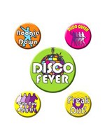 Disco Badges 5 badges with different designs