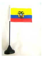Ecuador Table Flag with Stick and Base  