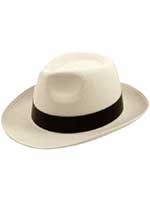 Felt Gangster Hat White with Black Band