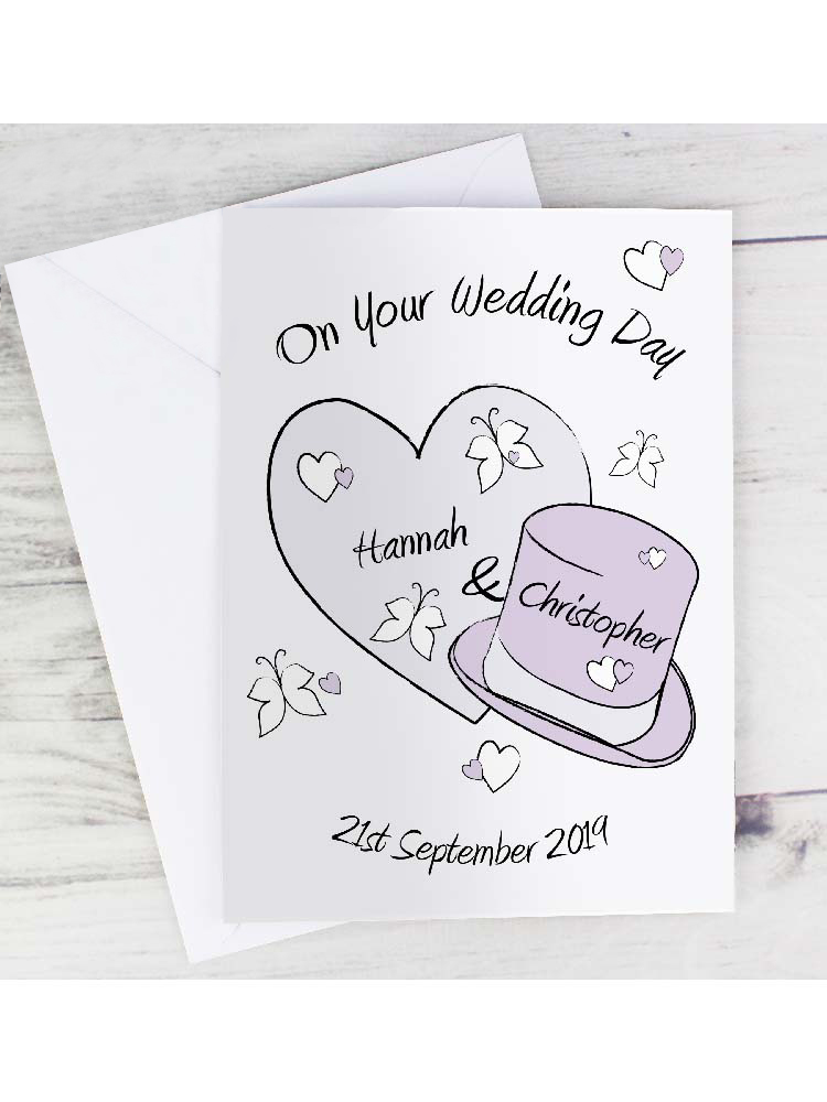 Personalised Heart and Hat Card Butterfly