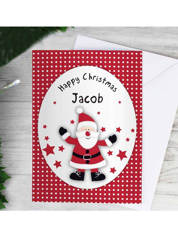 Personalised Spotty Santa Card