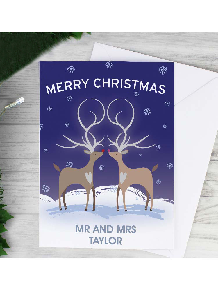 Personalised Reindeer Couple Card