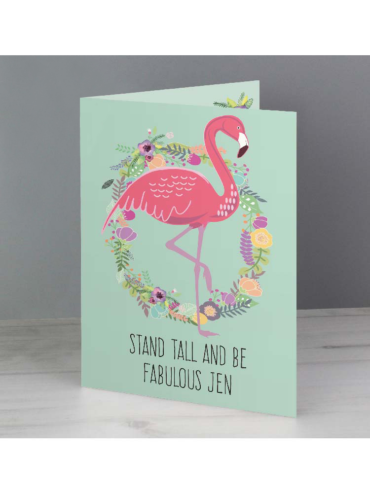 Personalised Flamingo Card