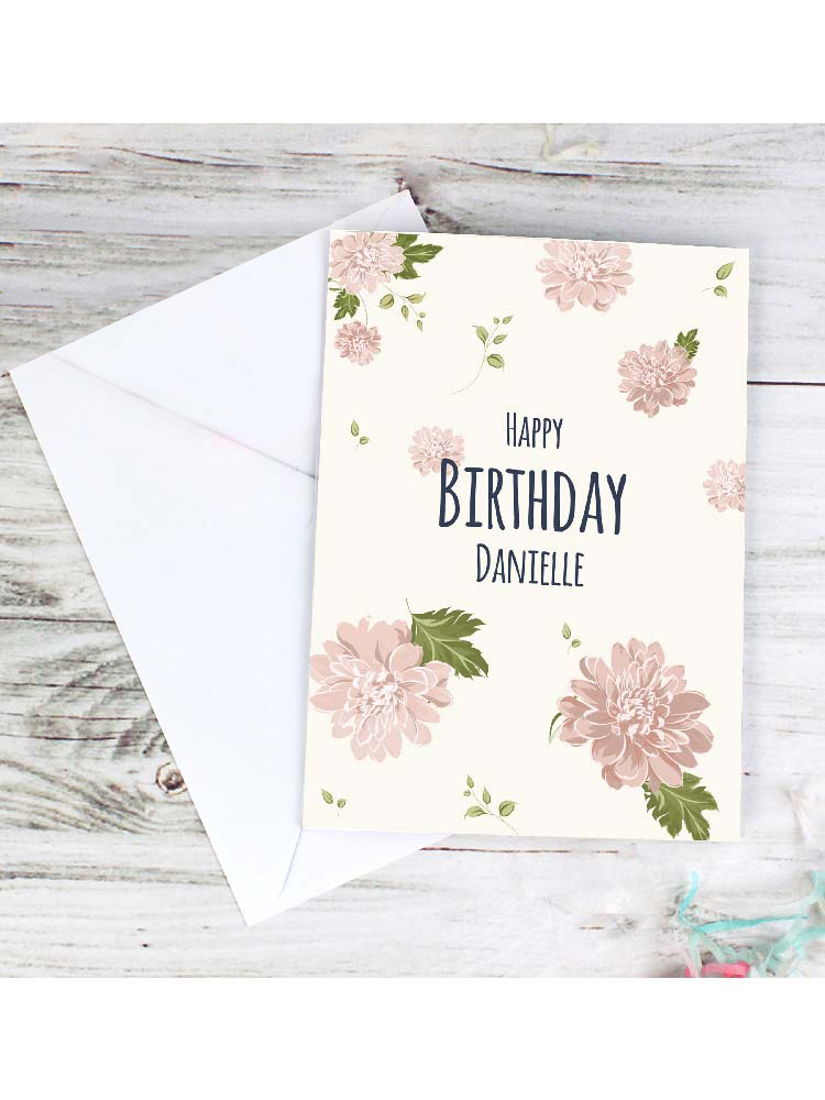 Personalised Rose Gold Floral Card