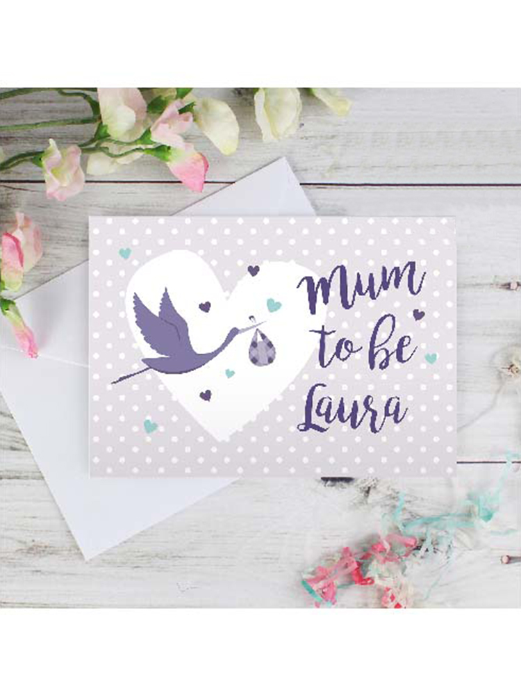 Personalised Mum to Be Stork Card