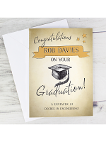 Personalised Gold Star Graduation Card