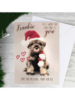 Personalised Rachael Hale 'All I Want For Christmas' Puppy Card