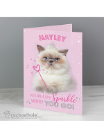 Personalised Rachael Hale Sparkle Cat Card