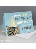 Personalised Rachael Hale Purr-fect Birthday Card