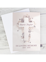 Personalised Floral Cross Card