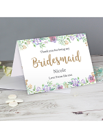 Personalised Bridesmaid 'Floral Watercolour Wedding' Card