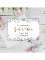 Personalised Godmother 'Floral Watercolour' Card