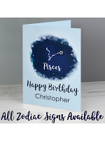 Personalised Pisces Zodiac Star Sign Card (February 19th - March 20th)