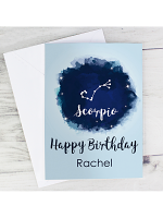 Personalised Scorpio Zodiac Star Sign Card (October 23rd - November 21st)