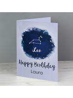 Personalised Leo Zodiac Star Sign Card (July 23rd - August 22nd)