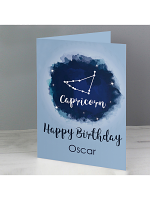 Personalised Capricorn Zodiac Star Sign Card (December 22nd - 19th January)