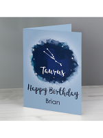 Personalised Taurus Zodiac Star Sign Card (April 20th - May 20th)