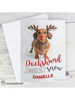 Personalised Rachael Hale Christmas Dachshund Through the Snow Card