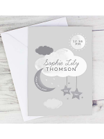 Personalised New Baby Moon & Stars Card