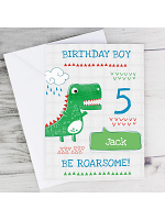 Personalised 'Be Roarsome' Dinosaur Card