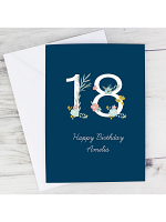 Personalised Floral Age Birthday Card